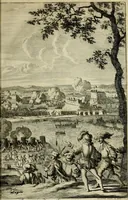 An illustration from Hugo de Groots Nederlandtsche jaerboeken en historien : sedert het jaer MDLV tot het jaer MDCIX : met De belegering der stadt Grol en den aenkleven des jaers MDCXXVII, als ook Het tractaet van de Batavische nu Hollandtsche Republyk, en De vrye zeevaert : met aenteeckeningen, voorts met het leven des schrijvers, twee volkomen registers, en veele koopere platen verciert (1681)