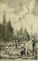 An illustration from Hugo de Groots Nederlandtsche jaerboeken en historien : sedert het jaer MDLV tot het jaer MDCIX : met De belegering der stadt Grol en den aenkleven des jaers MDCXXVII, als ook Het tractaet van de Batavische nu Hollandtsche Republyk, en De vrye zeevaert : met aenteeckeningen, voorts met het leven des schrijvers, twee volkomen registers, en veele koopere platen verciert (1681)