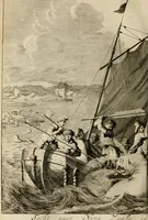 An illustration from Hugo de Groots Nederlandtsche jaerboeken en historien : sedert het jaer MDLV tot het jaer MDCIX : met De belegering der stadt Grol en den aenkleven des jaers MDCXXVII, als ook Het tractaet van de Batavische nu Hollandtsche Republyk, en De vrye zeevaert : met aenteeckeningen, voorts met het leven des schrijvers, twee volkomen registers, en veele koopere platen verciert (1681)