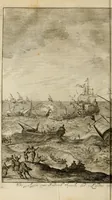 An illustration from Hugo de Groots Nederlandtsche jaerboeken en historien : sedert het jaer MDLV tot het jaer MDCIX : met De belegering der stadt Grol en den aenkleven des jaers MDCXXVII, als ook Het tractaet van de Batavische nu Hollandtsche Republyk, en De vrye zeevaert : met aenteeckeningen, voorts met het leven des schrijvers, twee volkomen registers, en veele koopere platen verciert (1681)