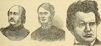 An illustration from Human science or phrenology. Its principles, proofs, faculties, organs, temperaments, combinations, conditions, teachings, philosophies, etc., etc. as applied to health. Its value, laws, functions, organs, means, preservation, restoration, etc. Mental philosophy, human and self improvement, civilization, home country, commerce rights, duties, ethics, etc. God, His existence, attributes, laws, worship, natural theology, etc. Immortality, its evidences, conditions, relations to time, rewards, punishments, sin, faith, prayer, etc. Intellect, memory, juvenile and self education, literature, mental discipline, the senses, sciences, arts, avocations, a perfect life, etc., etc (1880)