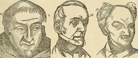 An illustration from Human science or phrenology. Its principles, proofs, faculties, organs, temperaments, combinations, conditions, teachings, philosophies, etc., etc. as applied to health. Its value, laws, functions, organs, means, preservation, restoration, etc. Mental philosophy, human and self improvement, civilization, home country, commerce rights, duties, ethics, etc. God, His existence, attributes, laws, worship, natural theology, etc. Immortality, its evidences, conditions, relations to time, rewards, punishments, sin, faith, prayer, etc. Intellect, memory, juvenile and self education, literature, mental discipline, the senses, sciences, arts, avocations, a perfect life, etc., etc (1880)