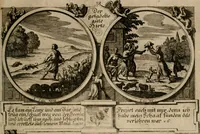 Picture 52 of 112 from Hundert sinn- und lehr reiche Vergleichungs-Sonnette uber die Sonn- und Fest-Tags-Evangelien, ingleichen die Apostel-Geschichte : uber welchen zugleich zwey hundert aus dem Alten und Neuen Testament in Kupfer-Stich erbaulich vorgestellte Biblische Historien : nebst darauf zielenden Sinn-Bildern und darzu gehörigen Uber- und Unterschrifften befindlich (1721), leaf 112