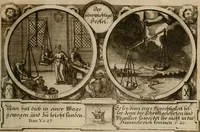 Picture 57 of 112 from Hundert sinn- und lehr reiche Vergleichungs-Sonnette uber die Sonn- und Fest-Tags-Evangelien, ingleichen die Apostel-Geschichte : uber welchen zugleich zwey hundert aus dem Alten und Neuen Testament in Kupfer-Stich erbaulich vorgestellte Biblische Historien : nebst darauf zielenden Sinn-Bildern und darzu gehörigen Uber- und Unterschrifften befindlich (1721), leaf 122