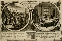 An illustration from Hundert sinn- und lehr reiche Vergleichungs-Sonnette uber die Sonn- und Fest-Tags-Evangelien, ingleichen die Apostel-Geschichte : uber welchen zugleich zwey hundert aus dem Alten und Neuen Testament in Kupfer-Stich erbaulich vorgestellte Biblische Historien : nebst darauf zielenden Sinn-Bildern und darzu gehörigen Uber- und Unterschrifften befindlich (1721)