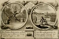 An illustration from Hundert sinn- und lehr reiche Vergleichungs-Sonnette uber die Sonn- und Fest-Tags-Evangelien, ingleichen die Apostel-Geschichte : uber welchen zugleich zwey hundert aus dem Alten und Neuen Testament in Kupfer-Stich erbaulich vorgestellte Biblische Historien : nebst darauf zielenden Sinn-Bildern und darzu gehörigen Uber- und Unterschrifften befindlich (1721)