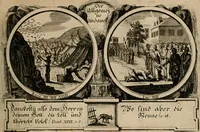 Picture 67 of 112 from Hundert sinn- und lehr reiche Vergleichungs-Sonnette uber die Sonn- und Fest-Tags-Evangelien, ingleichen die Apostel-Geschichte : uber welchen zugleich zwey hundert aus dem Alten und Neuen Testament in Kupfer-Stich erbaulich vorgestellte Biblische Historien : nebst darauf zielenden Sinn-Bildern und darzu gehörigen Uber- und Unterschrifften befindlich (1721), leaf 140