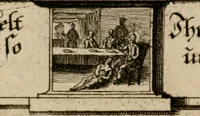 An illustration from Hundert sinn- und lehr reiche Vergleichungs-Sonnette uber die Sonn- und Fest-Tags-Evangelien, ingleichen die Apostel-Geschichte : uber welchen zugleich zwey hundert aus dem Alten und Neuen Testament in Kupfer-Stich erbaulich vorgestellte Biblische Historien : nebst darauf zielenden Sinn-Bildern und darzu gehörigen Uber- und Unterschrifften befindlich (1721)