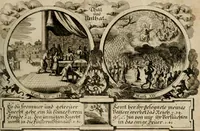 An illustration from Hundert sinn- und lehr reiche Vergleichungs-Sonnette uber die Sonn- und Fest-Tags-Evangelien, ingleichen die Apostel-Geschichte : uber welchen zugleich zwey hundert aus dem Alten und Neuen Testament in Kupfer-Stich erbaulich vorgestellte Biblische Historien : nebst darauf zielenden Sinn-Bildern und darzu gehörigen Uber- und Unterschrifften befindlich (1721)