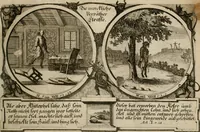 An illustration from Hundert sinn- und lehr reiche Vergleichungs-Sonnette uber die Sonn- und Fest-Tags-Evangelien, ingleichen die Apostel-Geschichte : uber welchen zugleich zwey hundert aus dem Alten und Neuen Testament in Kupfer-Stich erbaulich vorgestellte Biblische Historien : nebst darauf zielenden Sinn-Bildern und darzu gehörigen Uber- und Unterschrifften befindlich (1721)