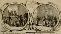 Picture 91 of 112 from Hundert sinn- und lehr reiche Vergleichungs-Sonnette uber die Sonn- und Fest-Tags-Evangelien, ingleichen die Apostel-Geschichte : uber welchen zugleich zwey hundert aus dem Alten und Neuen Testament in Kupfer-Stich erbaulich vorgestellte Biblische Historien : nebst darauf zielenden Sinn-Bildern und darzu gehörigen Uber- und Unterschrifften befindlich (1721), leaf 184