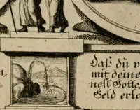An illustration from Hundert sinn- und lehr reiche Vergleichungs-Sonnette uber die Sonn- und Fest-Tags-Evangelien, ingleichen die Apostel-Geschichte : uber welchen zugleich zwey hundert aus dem Alten und Neuen Testament in Kupfer-Stich erbaulich vorgestellte Biblische Historien : nebst darauf zielenden Sinn-Bildern und darzu gehörigen Uber- und Unterschrifften befindlich (1721)
