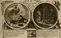 An illustration from Hundert sinn- und lehr reiche Vergleichungs-Sonnette uber die Sonn- und Fest-Tags-Evangelien, ingleichen die Apostel-Geschichte : uber welchen zugleich zwey hundert aus dem Alten und Neuen Testament in Kupfer-Stich erbaulich vorgestellte Biblische Historien : nebst darauf zielenden Sinn-Bildern und darzu gehörigen Uber- und Unterschrifften befindlich (1721)