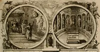An illustration from Hundert sinn- und lehr reiche Vergleichungs-Sonnette uber die Sonn- und Fest-Tags-Evangelien, ingleichen die Apostel-Geschichte : uber welchen zugleich zwey hundert aus dem Alten und Neuen Testament in Kupfer-Stich erbaulich vorgestellte Biblische Historien : nebst darauf zielenden Sinn-Bildern und darzu gehörigen Uber- und Unterschrifften befindlich (1721)