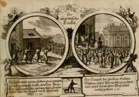 An illustration from Hundert sinn- und lehr reiche Vergleichungs-Sonnette uber die Sonn- und Fest-Tags-Evangelien, ingleichen die Apostel-Geschichte : uber welchen zugleich zwey hundert aus dem Alten und Neuen Testament in Kupfer-Stich erbaulich vorgestellte Biblische Historien : nebst darauf zielenden Sinn-Bildern und darzu gehörigen Uber- und Unterschrifften befindlich (1721)