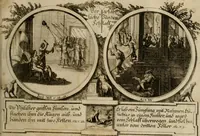 An illustration from Hundert sinn- und lehr reiche Vergleichungs-Sonnette uber die Sonn- und Fest-Tags-Evangelien, ingleichen die Apostel-Geschichte : uber welchen zugleich zwey hundert aus dem Alten und Neuen Testament in Kupfer-Stich erbaulich vorgestellte Biblische Historien : nebst darauf zielenden Sinn-Bildern und darzu gehörigen Uber- und Unterschrifften befindlich (1721)