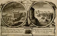 An illustration from Hundert sinn- und lehr reiche Vergleichungs-Sonnette uber die Sonn- und Fest-Tags-Evangelien, ingleichen die Apostel-Geschichte : uber welchen zugleich zwey hundert aus dem Alten und Neuen Testament in Kupfer-Stich erbaulich vorgestellte Biblische Historien : nebst darauf zielenden Sinn-Bildern und darzu gehörigen Uber- und Unterschrifften befindlich (1721)