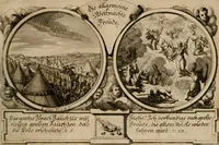 Picture 12 of 112 from Hundert sinn- und lehr reiche Vergleichungs-Sonnette uber die Sonn- und Fest-Tags-Evangelien, ingleichen die Apostel-Geschichte : uber welchen zugleich zwey hundert aus dem Alten und Neuen Testament in Kupfer-Stich erbaulich vorgestellte Biblische Historien : nebst darauf zielenden Sinn-Bildern und darzu gehörigen Uber- und Unterschrifften befindlich (1721), leaf 30