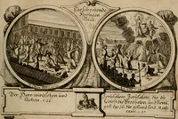 An illustration from Hundert sinn- und lehr reiche Vergleichungs-Sonnette uber die Sonn- und Fest-Tags-Evangelien, ingleichen die Apostel-Geschichte : uber welchen zugleich zwey hundert aus dem Alten und Neuen Testament in Kupfer-Stich erbaulich vorgestellte Biblische Historien : nebst darauf zielenden Sinn-Bildern und darzu gehörigen Uber- und Unterschrifften befindlich (1721)