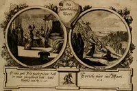 An illustration from Hundert sinn- und lehr reiche Vergleichungs-Sonnette uber die Sonn- und Fest-Tags-Evangelien, ingleichen die Apostel-Geschichte : uber welchen zugleich zwey hundert aus dem Alten und Neuen Testament in Kupfer-Stich erbaulich vorgestellte Biblische Historien : nebst darauf zielenden Sinn-Bildern und darzu gehörigen Uber- und Unterschrifften befindlich (1721)