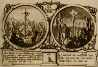 An illustration from Hundert sinn- und lehr reiche Vergleichungs-Sonnette uber die Sonn- und Fest-Tags-Evangelien, ingleichen die Apostel-Geschichte : uber welchen zugleich zwey hundert aus dem Alten und Neuen Testament in Kupfer-Stich erbaulich vorgestellte Biblische Historien : nebst darauf zielenden Sinn-Bildern und darzu gehörigen Uber- und Unterschrifften befindlich (1721)