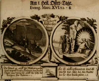 Picture 37 of 112 from Hundert sinn- und lehr reiche Vergleichungs-Sonnette uber die Sonn- und Fest-Tags-Evangelien, ingleichen die Apostel-Geschichte : uber welchen zugleich zwey hundert aus dem Alten und Neuen Testament in Kupfer-Stich erbaulich vorgestellte Biblische Historien : nebst darauf zielenden Sinn-Bildern und darzu gehörigen Uber- und Unterschrifften befindlich (1721), leaf 80