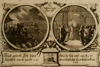 An illustration from Hundert sinn- und lehr reiche Vergleichungs-Sonnette uber die Sonn- und Fest-Tags-Evangelien, ingleichen die Apostel-Geschichte : uber welchen zugleich zwey hundert aus dem Alten und Neuen Testament in Kupfer-Stich erbaulich vorgestellte Biblische Historien : nebst darauf zielenden Sinn-Bildern und darzu gehörigen Uber- und Unterschrifften befindlich (1721)