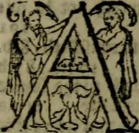 An illustration from A hvndred sermons vppon the Apocalipse of Iesu Christ, reueiled by the angell of the Lord, but seeene or receiuec and written by the holy apostle and euagelist S. Iohn (1573)