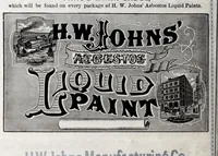 An illustration from H.W. Johns' asbestos materials : liquid paints, fire proof paints, colors in oils, roofing, boiler covering, steam packings. (1885)