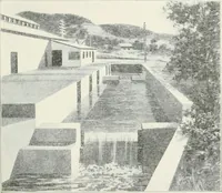 An illustration from Hydraulic engineering; a practical treatise on the principles of water pressure and flow and their application to the development of water power, including the calculation, design and construction of water wheels, turbines, and other details of hydraulic power plants (1909)
