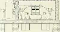 An illustration from Hydraulic engineering; a practical treatise on the principles of water pressure and flow and their application to the development of water power, including the calculation, design and construction of water wheels, turbines, and other details of hydraulic power plants (1909)
