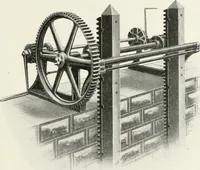 An illustration from Hydraulic engineering; a practical treatise on the principles of water pressure and flow and their application to the development of water power, including the calculation, design and construction of water wheels, turbines, and other details of hydraulic power plants (1909)