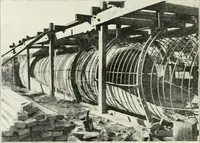 An illustration from Hydraulic engineering; a practical treatise on the principles of water pressure and flow and their application to the development of water power, including the calculation, design and construction of water wheels, turbines, and other details of hydraulic power plants (1909)