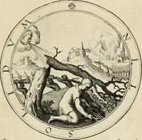 An illustration from Iacobi â Bruck Angermundt cogn. Sil. Emblemata moralia & bellica : nunc recens in lucem edita (1615)