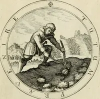 An illustration from Iacobi â Bruck Angermundt cogn. Sil. Emblemata moralia & bellica : nunc recens in lucem edita (1615)