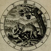 An illustration from Iacobi Bornitii I.C. Emblematum sacrorum et civilium miscellaneorum : sylloge prior [-posterior] (1659)