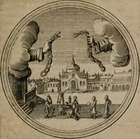 An illustration from Iacobi â Bruck Angermunt cogn. Emblemata Politica : Quibus ea, quæ ad principatum spectant, breviter demonstrantur, singuloru[m] verò explicatio fusius proponitur ; Opus novum (1618)