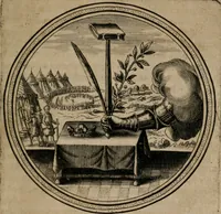 Picture 10 of 56 from Iacobi â Bruck Angermunt cogn. Emblemata Politica : Quibus ea, quæ ad principatum spectant, breviter demonstrantur, singuloru[m] verò explicatio fusius proponitur ; Opus novum (1618), leaf 42
