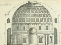 An illustration from Iacobvs Androvetivs dv Cerceav lectoribvs s. Qvoniam apvd veteres alio strvctvræ genere templa fvervnt ædificata, qvam ea qve nostra ætate passim conspicivntur : non inivicvndvm fore studiosis amtiqvitatis, nec a meo institvto alienvm existimavi : si formam ipsam et tanqvam faciem illorvm videndam qvibvslibet exhiberem. .. (1550)