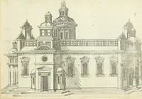An illustration from Iacobvs Androvetivs dv Cerceav lectoribvs s. Qvoniam apvd veteres alio strvctvræ genere templa fvervnt ædificata, qvam ea qve nostra ætate passim conspicivntur : non inivicvndvm fore studiosis amtiqvitatis, nec a meo institvto alienvm existimavi : si formam ipsam et tanqvam faciem illorvm videndam qvibvslibet exhiberem. .. (1550)