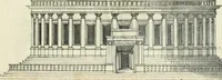An illustration from Iacobvs Androvetivs dv Cerceav lectoribvs s. Qvoniam apvd veteres alio strvctvræ genere templa fvervnt ædificata, qvam ea qve nostra ætate passim conspicivntur : non inivicvndvm fore studiosis amtiqvitatis, nec a meo institvto alienvm existimavi : si formam ipsam et tanqvam faciem illorvm videndam qvibvslibet exhiberem. .. (1550)