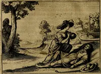 An illustration from Ian Harmensz Kruls. Minne-spiegel ter deughden (1639)