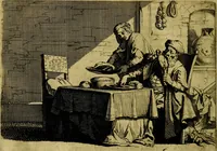An illustration from Ian vander Veens zinne-beelden, oft Adams appel. Verciert met seer aerdige const-plaeten mesgagers syne oude ende nieuwe ongemeene bruydt-lofs ende zege-zangen... (1642)