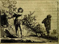 An illustration from Ian vander Veens zinne-beelden, oft Adams appel. Verciert met seer aerdige const-plaeten mesgagers syne oude ende nieuwe ongemeene bruydt-lofs ende zege-zangen... (1642)