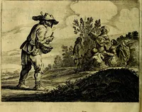 An illustration from Ian vander Veens zinne-beelden, oft Adams appel. Verciert met seer aerdige const-plaeten mesgagers syne oude ende nieuwe ongemeene bruydt-lofs ende zege-zangen... (1642)