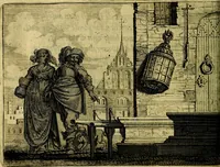 An illustration from Ian vander Veens zinne-beelden, oft Adams appel. Verciert met seer aerdige const-plaeten mesgagers syne oude ende nieuwe ongemeene bruydt-lofs ende zege-zangen... (1642)