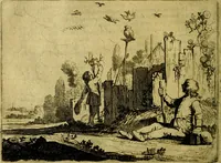 An illustration from Ian vander Veens zinne-beelden, oft Adams appel. Verciert met seer aerdige const-plaeten mesgagers syne oude ende nieuwe ongemeene bruydt-lofs ende zege-zangen... (1642)