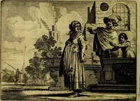 An illustration from Ian vander Veens zinne-beelden, oft Adams appel. Verciert met seer aerdige const-plaeten mesgagers syne oude ende nieuwe ongemeene bruydt-lofs ende zege-zangen... (1642)