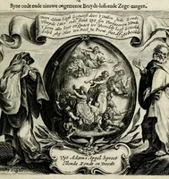 Picture 1 of 52 from Ian vander Veens Zinne-beelden, oft Adams appel : verciert met seer aerdige const-plaeten ; mitsgaders syne oude ende nieuwe ongemeene bruydt-lofs ende zege-zangen (1642), leaf 13