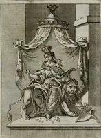An illustration from Ichnographia emblematica triplicis ad Deum Tri-unum mysticae viae, purgativae, illuminativae, unitivae : splendoribus sanctorum, virtutibus eorum, divinisque charismatibus illustrata, in quinque partes divisa ... (1779)